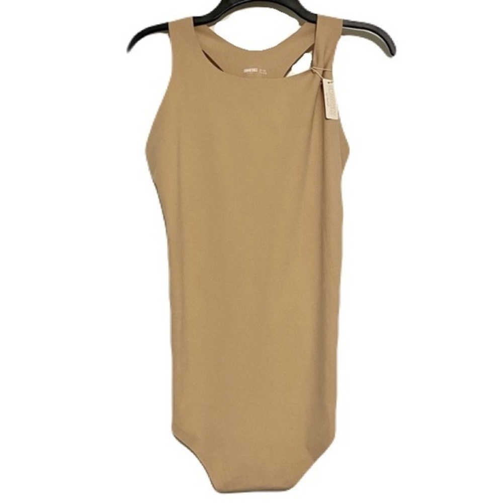 New Aerie Tan Sleeveless Bodysuit Flattering Slimming Soft Comfy Plus XXL